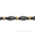 Magnetic Jewelry Hematite Twist Beads Necklace with Cloisonne Beads and Magnetic Twist Beads